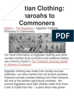 Egyptian Clothing: Pharoahs To Commoners: History The Egyptians