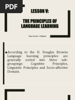 Principles of Teaching 2 Chapter 7 Lesson 5 The Principles of Language Learning