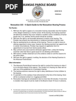 Arkansas Parole Board: Revocation 101 - A Quick Guide To The Revocation Hearing Process