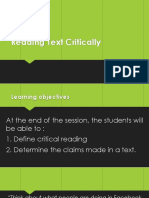 Reading Text Critically