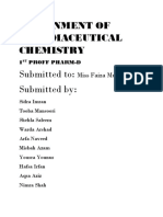 Pharmaceutical Chemistry: Assignment of