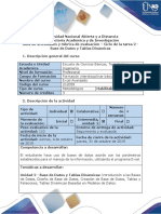 Guía de Actividades y Rubrica de Evaluación - Ciclo de La Tarea 3 - Base de Datos y Tablas Dinámicas