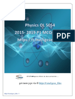 Physics 5054 OL P1 MCQs 2015-2019 All Vs