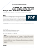 A Abordagem Territorial No Planejamento de Políticas Públicas e Os Desafios para Uma Nova Relação Entre Estado e Sociedade No Brasil