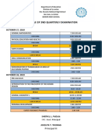 2019-2020 Exam Schedule