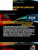 4.1 Natural History of Language Development: Child and Adolescents