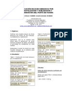 Purificación de Ácido Benzoico Por Recristalización Y Sublimación Y Determinación Del Punto de Fusión