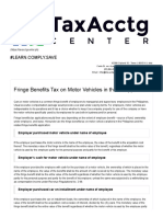 Fringe Benefits Tax On Motor Vehicles in The Philippines: Employer Purchased Motor Vehicle Under Name of Employee