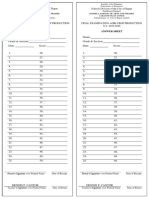 Answer Sheet Answer Sheet: Schools Division of The City of Ilagan Schools Division of The City of Ilagan