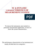 Static & Dynamic Characteristics of Measurement System