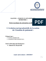 Evolution Jurisprudentielle de La Notion de Cessation Des Paiements