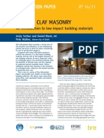 Unfired Clay Masonry: Information Paper IP 16/11