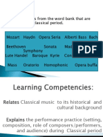 Write The Words From The Word Bank That Are Related To The Classical Period