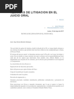 Tecnicas de Litigacion en El Juicio Oral Importante Defensa Tecnica