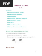 Signals & Systems Unit I