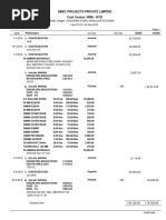 Sbec Projects Private Limited Cost Centre: IIRM - HYD: Particulars Credit Debit