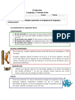 Evaluación Lenguaje y Comunicación