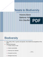 Threats To Biodiversity: Victoria Bone Stefanie Hoffer Kim Stauffer