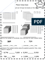 Score - Place Value Quiz: - Hundreds - Tens - Ones - Hundreds - Tens - Ones