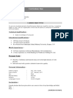 Curriculum Vitae: Carrer Objectives