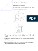 Assignment No. 1 Materials Science and Metallurgy