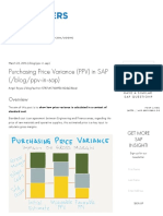 Purchasing Price Variance (PPV) in SAP