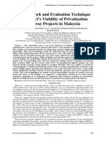 A Framework and Evaluation Technique For Project's Viability of Privatization Highway Projects in Malaysia