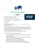 Human Resources Management: Course Syllabus HRM 501