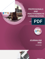 Professionals and Practitioners in Communication