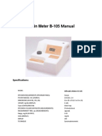 Bilirubin Meter b-105n Instruction/User Manual