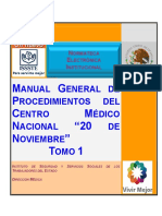 M G P C M N "20 N " T 1: Anual Eneral de Rocedimientos DEL Entro Édico Acional DE Oviembre OMO