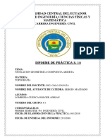 Informe Nivelacion Geometrica