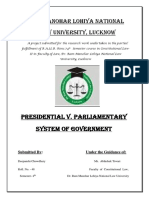 Dr. Ram Manohar Lohiya National Law University, Lucknow: Presidential v. Parliamentary System of Government