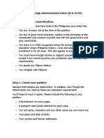 Naturalization Through Administrative Order (R.A. 9139)