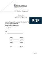 Sample Midterm For Risk Management (MGFD30)