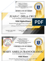 Awards and Certificates