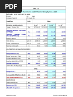 Pdesign: 100 Barg Line Pipe Material: API Grade X60