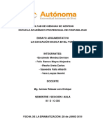 Ensayo La Educación Básica Regular en El Perú