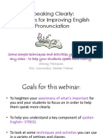 Speaking Clearly Activities For Improving English Pronunciation PDF