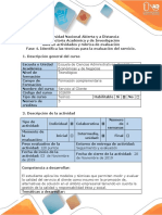 Guía de Actividades y Rúbrica de Evaluación - Fase 4. Identificar Las Técnicas para La Evaluación Del Servicio