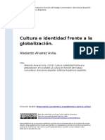 Abelardo Alvarez Avila. (2016) - Cultura e Identidad Frente A La Globalizacion PDF