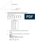 Univariate Statistics: Assignment 2