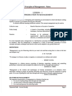 Principles of Management - Notes Principles of Management - Notes