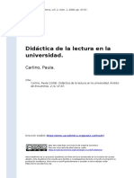 Carlino, Paula (2008) - Didactica de La Lectura en La Universidad