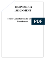 Criminology Assignment: Topic: Constitutionality of Capital Punishment