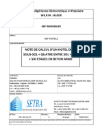 Note de Calcul D'un Hotel Deux Sous-Sol + Quatre Entre Sol + RDC + Six Etages en Beton Arme