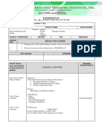 P L A N / S E S S I O N P L A N: Faculty Id. No. Faculty Name Track/Strand