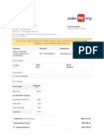 Banglore To Delhi Flight Invoice