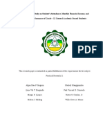 A Correlational Study On Student's Attendance, Monthly Financial Income, and Academic Performance of Grade - 12 General Academic Strand Students