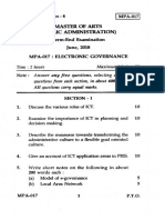 I 4 Master of Arts (Public Administration) Term-End Examination June, 2018 Mpa-017: Electronic Governance